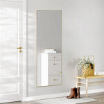 63" Gold Metal Freestanding and Wall Mount Framed Full Length Mirror - Image 7