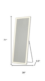 71" Clear Lighted Freestanding and Wall Mount Frameless Full Length Mirror - Image 4
