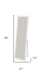 64" Clear Lighted Freestanding and Wall Mount Frameless Full Length Mirror - Image 7
