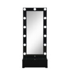 74" Black Wood Lighted Freestanding Framed Full Length Mirror - Image 2