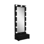 74" Black Wood Lighted Freestanding Framed Full Length Mirror - Image 3