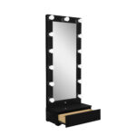 74" Black Wood Lighted Freestanding Framed Full Length Mirror - Image 4