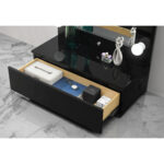 74" Black Wood Lighted Freestanding Framed Full Length Mirror - Image 8