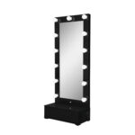 74" Black Wood Lighted Freestanding Framed Full Length Mirror - Image 5