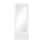 74" White Wood Lighted Freestanding Framed Full Length Mirror - Image 2
