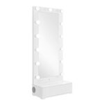74" White Wood Lighted Freestanding Framed Full Length Mirror - Image 3