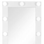 74" White Wood Lighted Freestanding Framed Full Length Mirror - Image 7