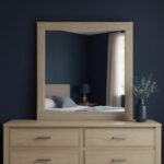 35" Natural Wood Square Frame Mounted Dresser Mirror