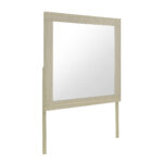 35" Natural Wood Square Frame Mounted Dresser Mirror - Image 4
