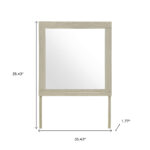 35" Natural Wood Square Frame Mounted Dresser Mirror - Image 9