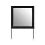 35" Black Wood Square Mounted Framed Dresser Mirror - Image 2