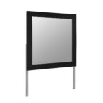 35" Black Wood Square Mounted Framed Dresser Mirror - Image 3