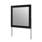 35" Black Wood Square Mounted Framed Dresser Mirror - Image 4
