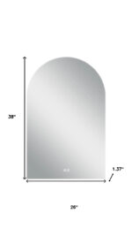 38" White Arch Lighted Frameless Bathroom Vanity Mirror - Image 5