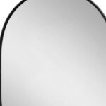 32" Black Aluminum Oval Adjustable Tilting Framed Accent Mirror - Image 4
