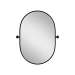 32" Black Aluminum Oval Adjustable Tilting Framed Accent Mirror - Image 3