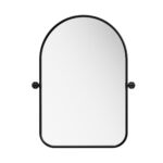 36" Black Metal Arch Framed Accent Mirror - Image 2