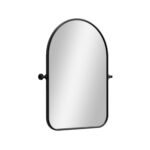 32" Black Arch Metal Swivel Framed Accent Mirror - Image 3