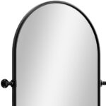 32" Black Arch Metal Swivel Framed Accent Mirror - Image 5