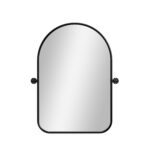 32" Black Arch Metal Swivel Framed Accent Mirror - Image 2
