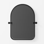 32" Black Arch Metal Swivel Framed Accent Mirror - Image 4