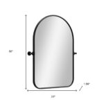 32" Black Arch Metal Swivel Framed Accent Mirror - Image 8