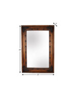 35" Brown Solid Wood Rustic Framed Accent Mirror - Image 5