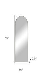 59" Black Aluminum Arch Freestanding Or Wall Mount Framed Full Length Mirror - Image 10