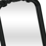 12" Black Solid Wood Scalloped Framed Makeup Shaving Tabletop Mirror - Image 9