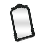 12" Black Solid Wood Scalloped Framed Makeup Shaving Tabletop Mirror - Image 4