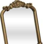 12" Gold Solid Solid Wood Scalloped Framed Makeup Shaving Tabletop Mirror - Image 9