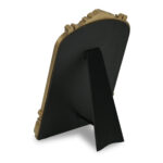 12" Gold Solid Solid Wood Scalloped Framed Makeup Shaving Tabletop Mirror - Image 6