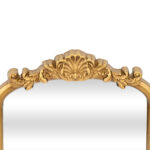 12" Gold Solid Solid Wood Scalloped Framed Makeup Shaving Tabletop Mirror - Image 10