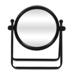 10" Black Metal Round Framed Adjustable Makeup Shaving Tabletop Mirror - Image 2