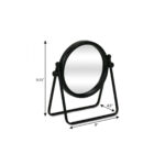 10" Black Metal Round Framed Adjustable Makeup Shaving Tabletop Mirror - Image 10