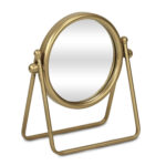 10" Gold Metal Round Tilting Framed Makeup Shaving Tabletop Mirror - Image 3