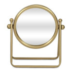 10" Gold Metal Round Tilting Framed Makeup Shaving Tabletop Mirror - Image 2
