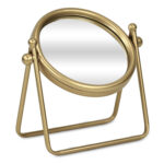 10" Gold Metal Round Tilting Framed Makeup Shaving Tabletop Mirror - Image 4