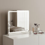 22" Lighted Freestanding Frameless Makeup Shaving Tabletop Mirror With USB - Image 2