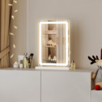 18" Lighted Freestanding Frameless Makeup Shaving Tabletop Mirror With USB - Image 5