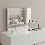 23" Clear Lighted Freestanding Frameless Makeup Shaving Tabletop Mirror
