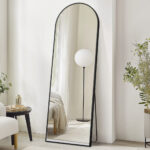 70" Black Metal Arch Wall Mounted Leaning Or Freestanding Framed Full Length Mirror - Image 5