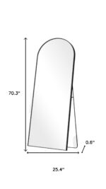 70" Black Metal Arch Wall Mounted Leaning Or Freestanding Framed Full Length Mirror - Image 8