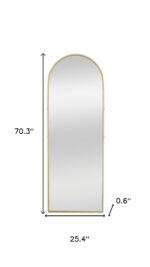 70" Gold Metal Arch Wall Mounted Leaning Or Freestanding Framed Full Length Mirror - Image 8