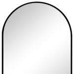 30" Black Metal Arch Framed Accent Mirror - Image 4