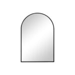 35" Black Metal Arch Framed Accent Mirror - Image 2