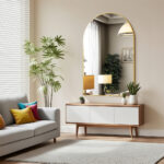 35" Gold Metal Arch Framed Accent Mirror - Image 7