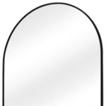 38" Black Metal Arch Framed Accent Mirror - Image 3
