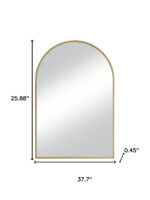 38" Gold Metal Arch Framed Accent Mirror - Image 9