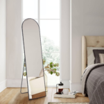 59" Black Metal Arch Wall Mounted Leaning Or Freestanding Framed Full Length Mirror - Image 6